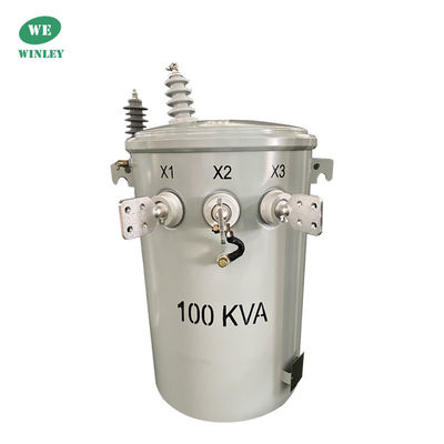 شراء 100KVA قطب واحد المرحلة مثبت في محول التوزيع زيت غمر 12470V 304SS خزان سائل مليء قطب مثبت التصنيع عبر الإنترنت