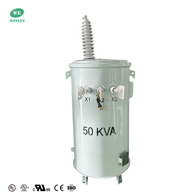 شراء 50 KVA محول قطب الطاقة القطب الواحد المرحلة المثبتة التوزيع 34500V إلى 120V ANSI IEEE UL المصنعين المعتمدين التصنيع عبر الإنترنت