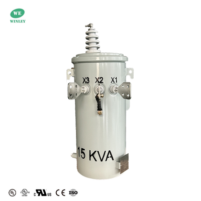 شراء 15KVA محول مثبت على قطب واحد مرحلة زيت غمر 13.8KV إلى 120V محول توزيع الطاقة العلوية التصنيع عبر الإنترنت