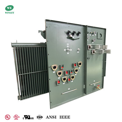 شراء UL Listed 2.5 MVA Three Phase Pad Mounted Transformer 2500KVA Oil-Immersed 12470V To 400V ANSI/IEEE Standards التصنيع عبر الإنترنت