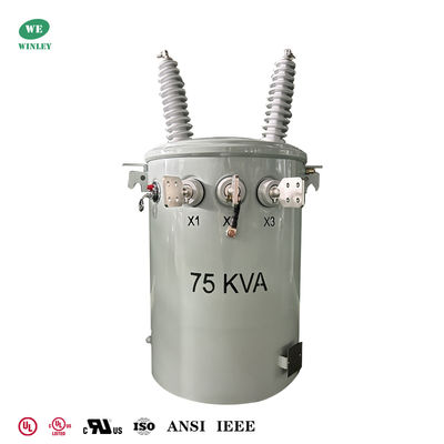 شراء 75Kva Single Phase Pole Mounted Transformer Overhead Distribution  Dual Windings 34500V to 120/240V UL/cUL Listed التصنيع عبر الإنترنت