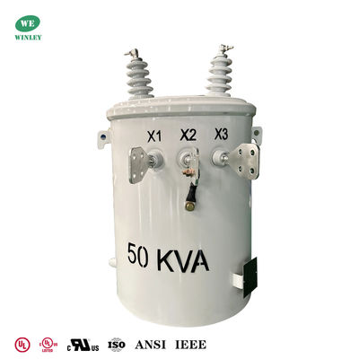 شراء UL مدرجة 50kva واحد مرحلة قطب مثبت المحول 4160V إلى 240V 480V ANSI معايير IEEE التصنيع عبر الإنترنت