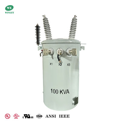 شراء Power Pole Transformer 100 Kva 34.5kv To 120v Dual Winding Oil Filled Distribution Transformers التصنيع عبر الإنترنت