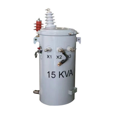 15kva قطب تركيب توزيع واحد مرحلة محول زيت غمرة 4160v إلى 240v