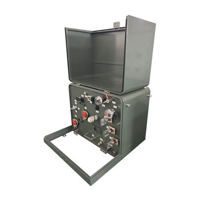 100Kva منصة مرحلة واحدة مثبتة محول زيت غمر توزيع الطاقة الكهربائية 34.5Kv إلى 240v