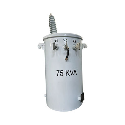 75kva واحد المرحلة القطب المثبت موصل التوزيع النفط غمر 13.2KV إلى 240V