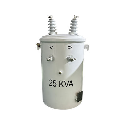 25kva واحد مرحلة قطب مثبت موصل التوزيع النفط غمر 13.8KV إلى 277V