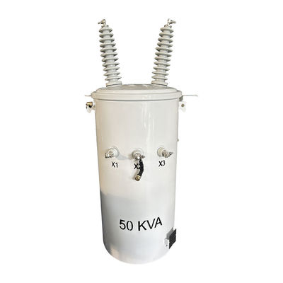50kva واحد المرحلة قطب تركيب موصل موصل التوزيع زيت غمر 34500GrdY/19920 إلى 120/240V