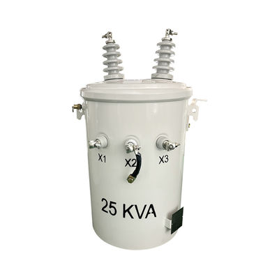 25kva واحد المرحلة السائل مليئة القطب مثبتة فوق التوزيع المحول 12470v إلى 480v