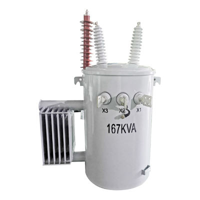 167Kva واحد المرحلة القطب مثبتة المحول النفط غمرة 34500GrdY/19920