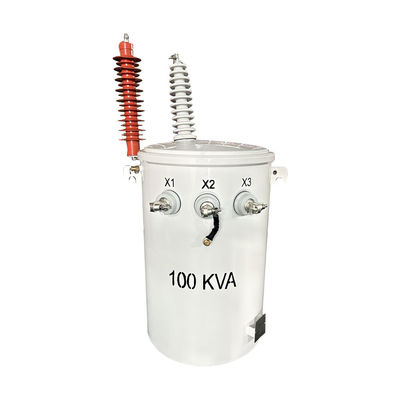 100KVA محول توزيع فوق رأسية مثبتة على قطب واحد مرحلة ANSI / معيار IEEE 13.8KV
