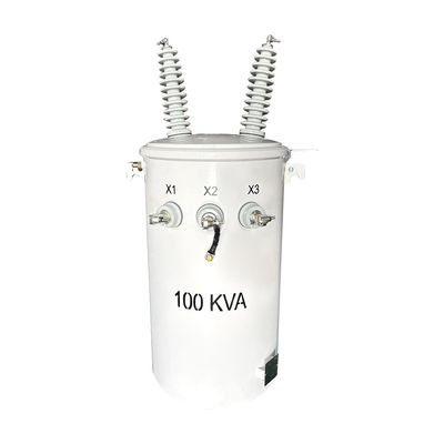 100KVA واحد المرحلة القطب العلوي التوزيع المحول النفط غمرة 34500V إلى 120V