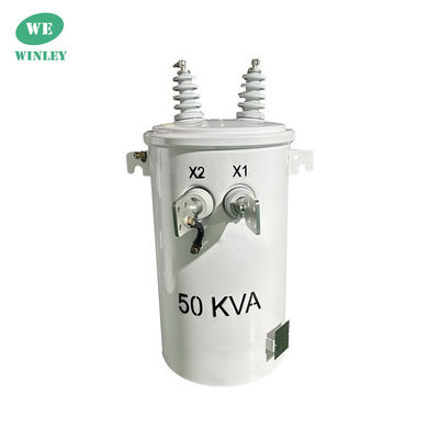 50kva واحد المرحلة قطب مثبت محول النوع زيت التوزيع 4160V إلى 120/240V CSA ANSI/IEEE المعايير