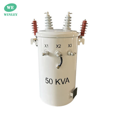 50kva واحد المرحلة قطب مثبت محول زيت غمر 12.47KV 304SS ANSI / IEEE C57