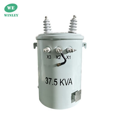 37.5kva محول كهربائي من مرحلة واحدة مثبت على قطب Onan 4160V إلى 480V ANSI