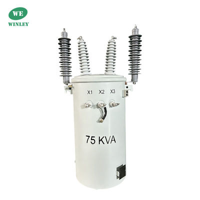 75kva قطب مثبت محول زيت غمرة 22860V محول الطاقة الكهربائية