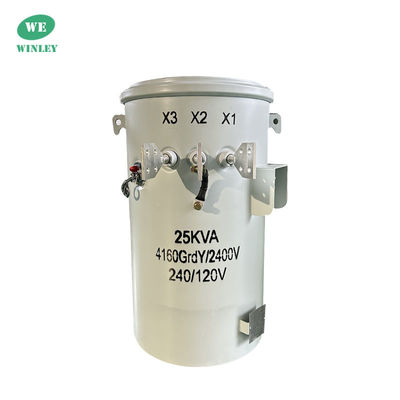 25Kva واحد مرحلة قطب مثبت موصل التوزيع الزيت غمرة 100Hz 4160V إلى 120V
