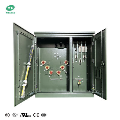 ثلاثة محولات فسي مرفوعة على المحول وزيت غمر توزيع الطاقة 150kva 12470v إلى 208v معايير Ansi Ieee مع شهادة Ul