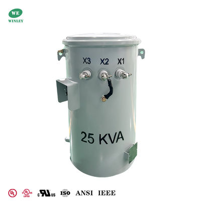 UL مدرجة 25Kva واحد المرحلة القطب مثبتة في الطاقة العالية موصل التوزيع 7200V إلى 120V DOE 2016 CSA ANSI معايير IEEE