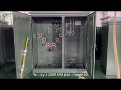 خزان من الفولاذ المقاوم للصدأ 304 محول مثبت على وسادة ثلاثي الأطوار 2500 كيلو فولت أمبير 12.47 كيلو فولت إلى 480 فولت لتوزيع الطاقة